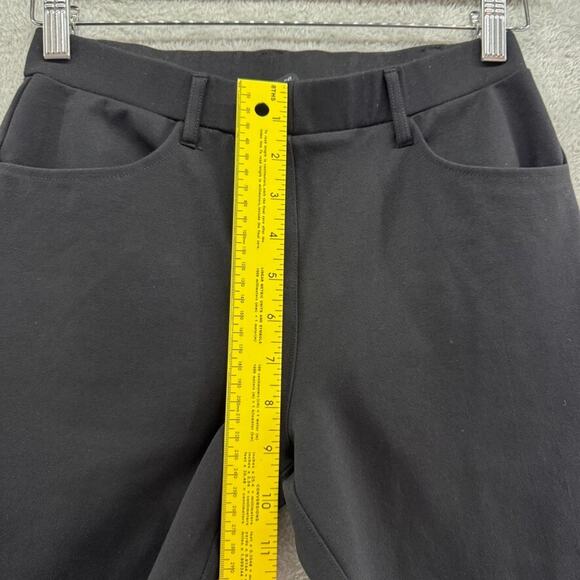 Quince Pants Womens S Black Ponte Stretch Pull On Mid Rise Straight Leg Casual - Picture 10 of 13